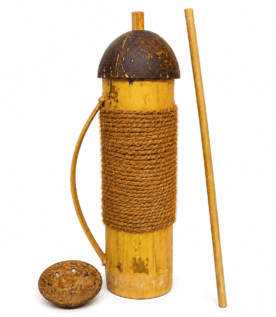 Natural Bamboo Puttu Steamer with Coconut Shell Lid& Bamboo Stick