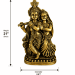 antique radha krishna inches