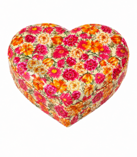 Colorful Floral Heart-Shaped Gift Box
